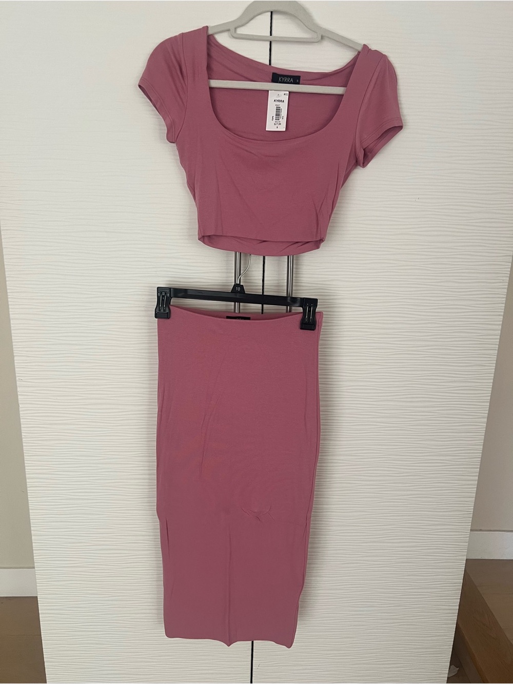 Women's Two-Piece Mauve/Pink Midi Skirt Set